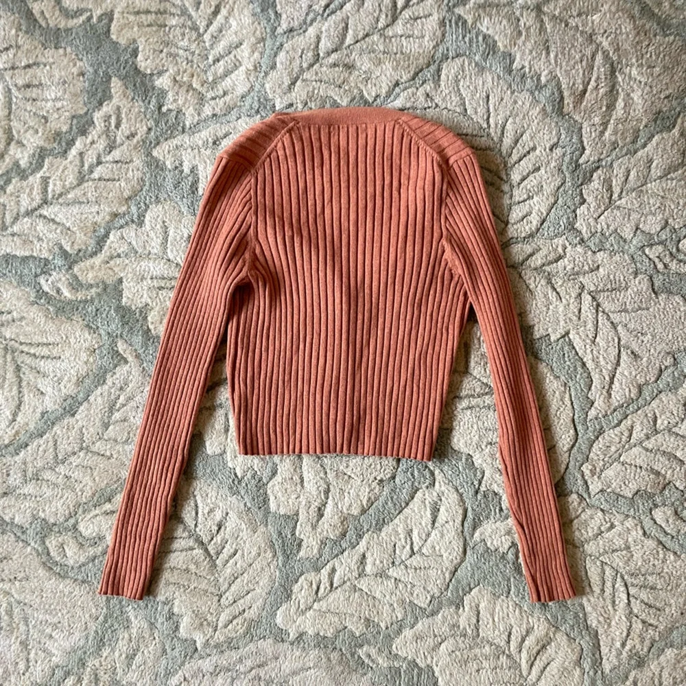 Madewell Rust Ribbed Cardigan - Picture 5 of 8